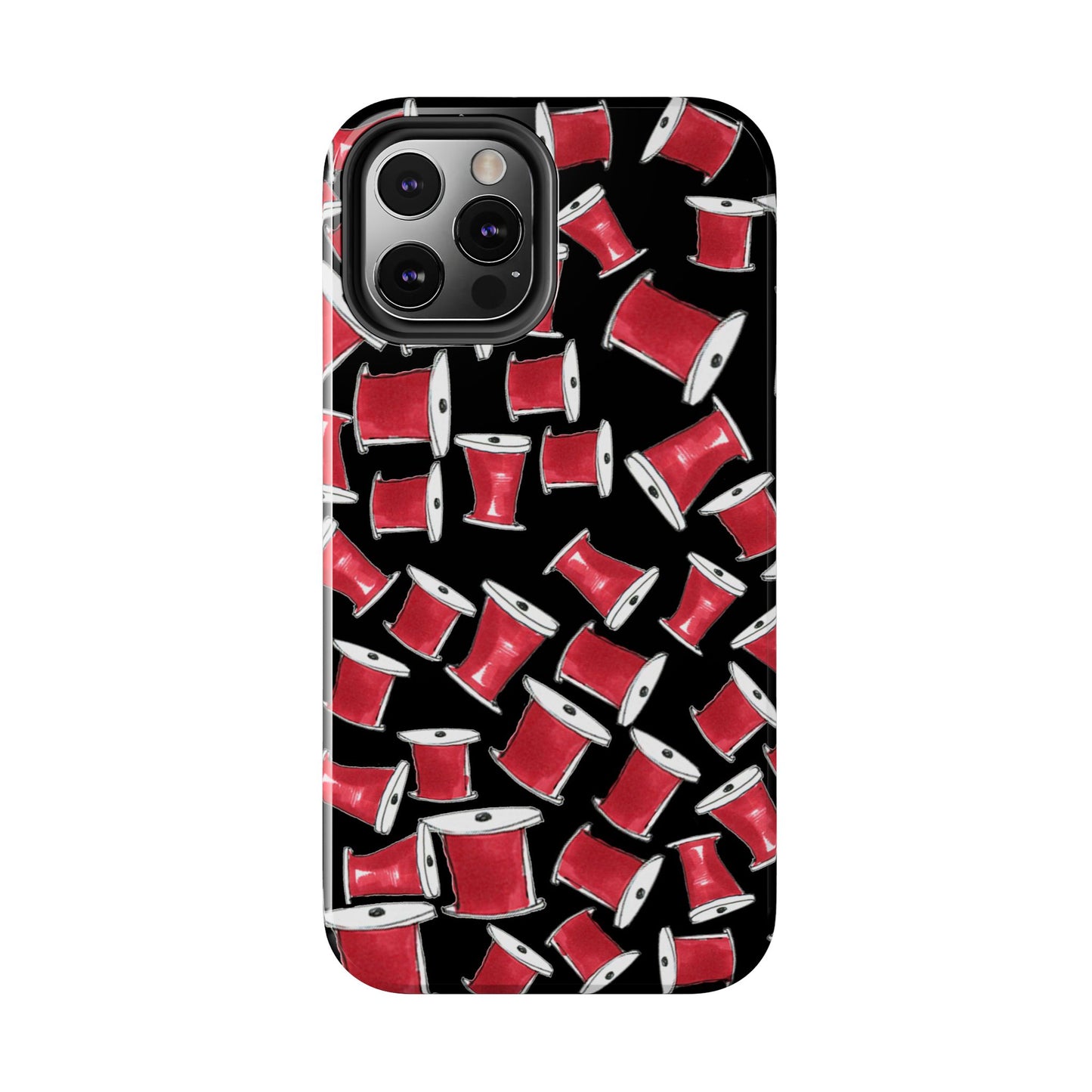 Red Thread Black Phone Case
