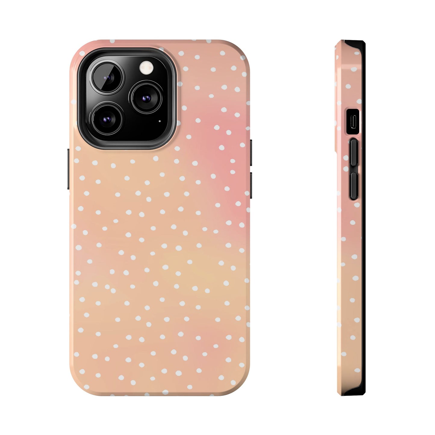 Dinky Dots Peach / White Phone Case