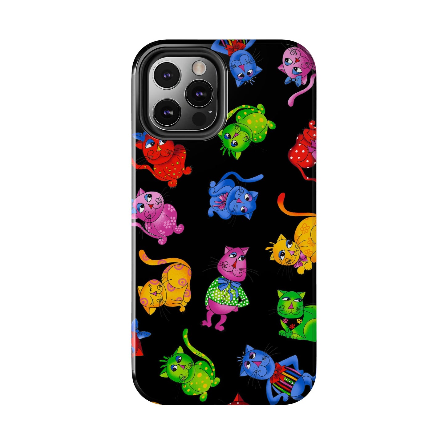 Tossed Cool Cats Black Phone Case