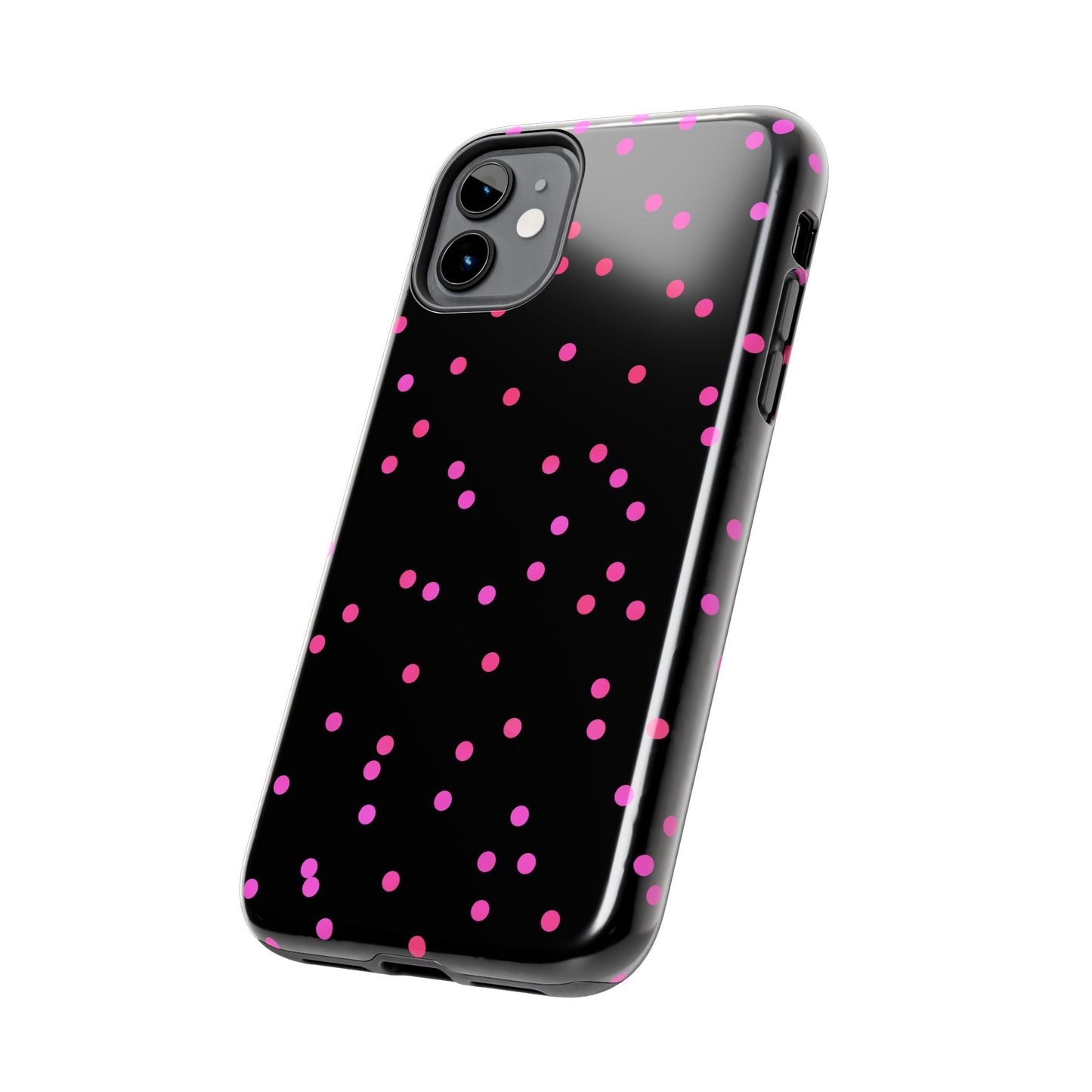 Space Dots Black / Cerise Phone Case