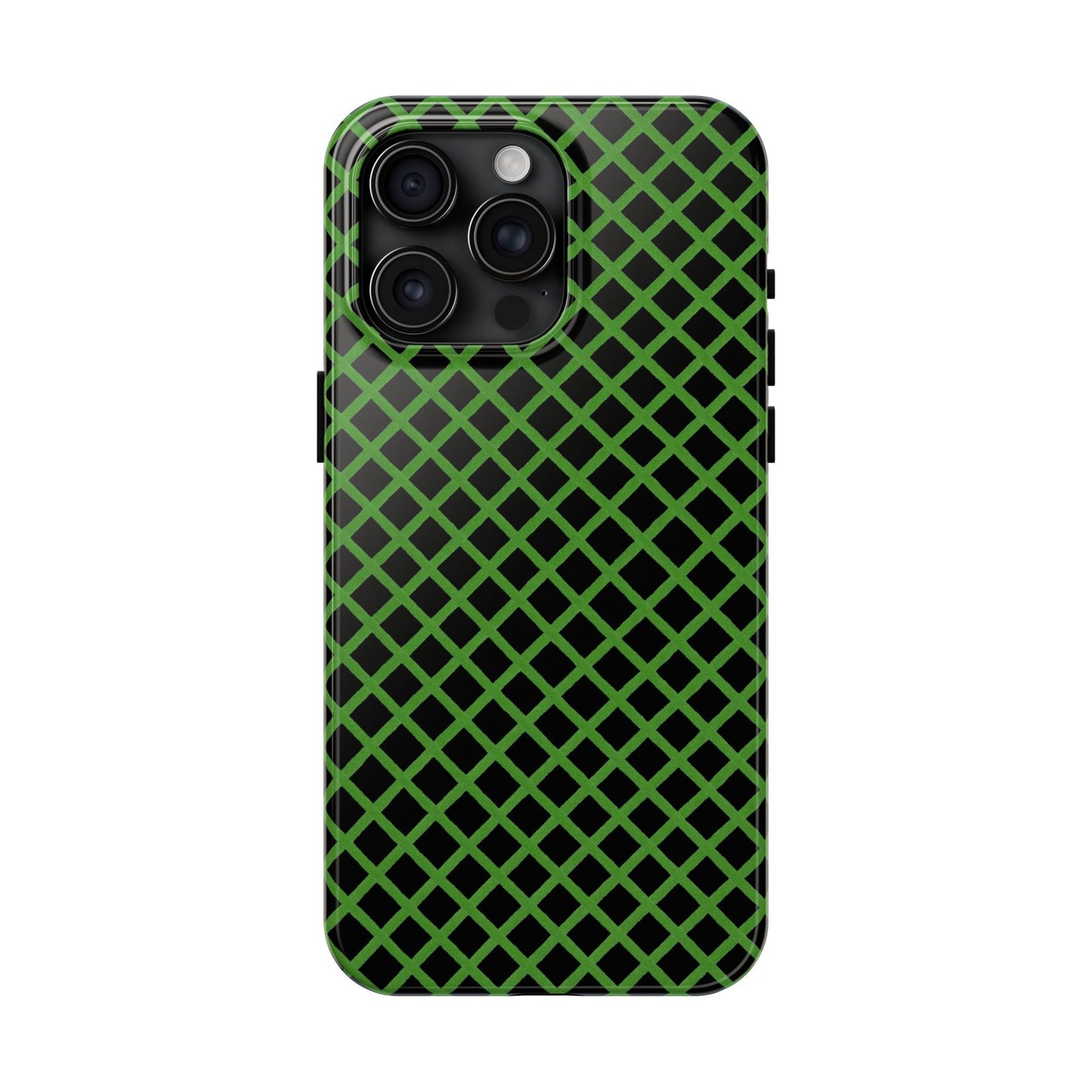 Trellis Green / Black Phone Case
