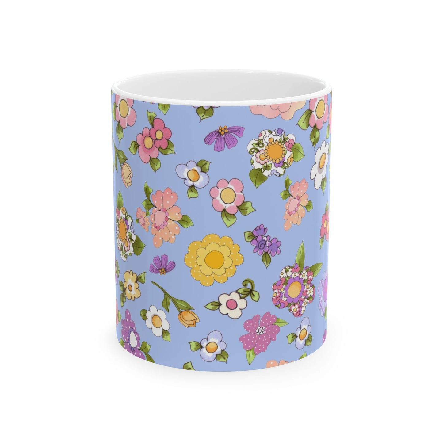Flowery Blue Cup