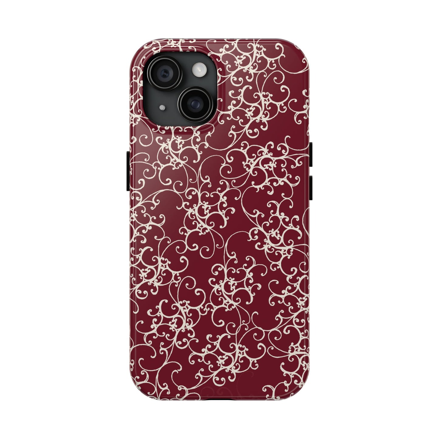 Elegant Scroll Red / Ivory Phone Case