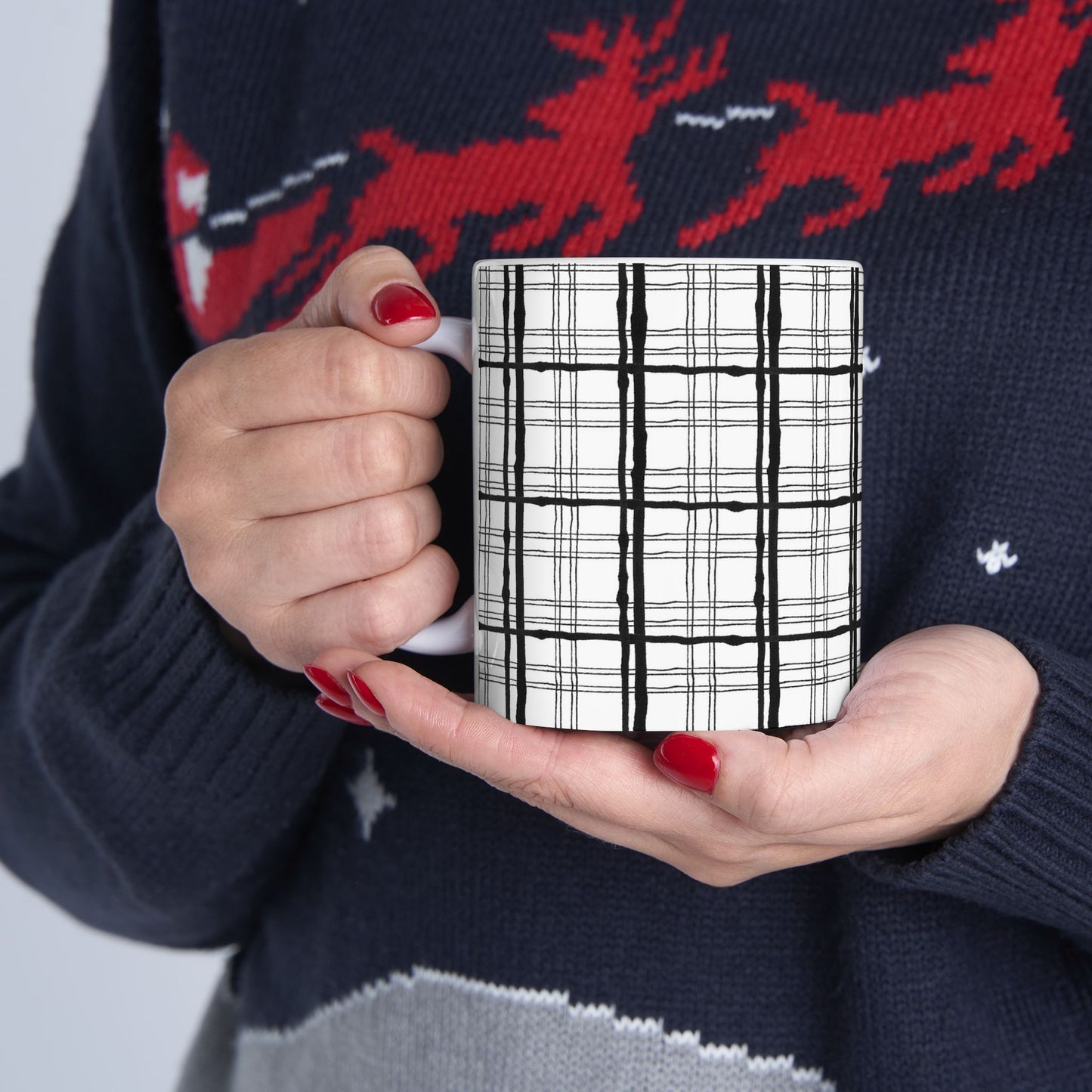 Sophistiplaid White / Black Cup