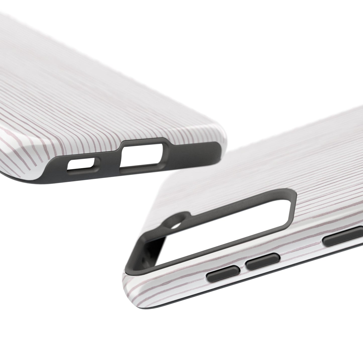 Happy Stripe White / Silver Phone Case