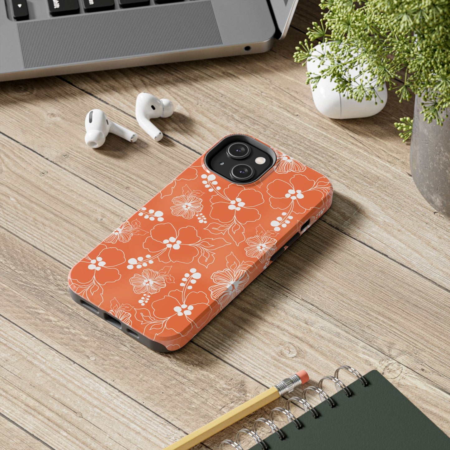 Lacey Hibiscus Coral Phone Case