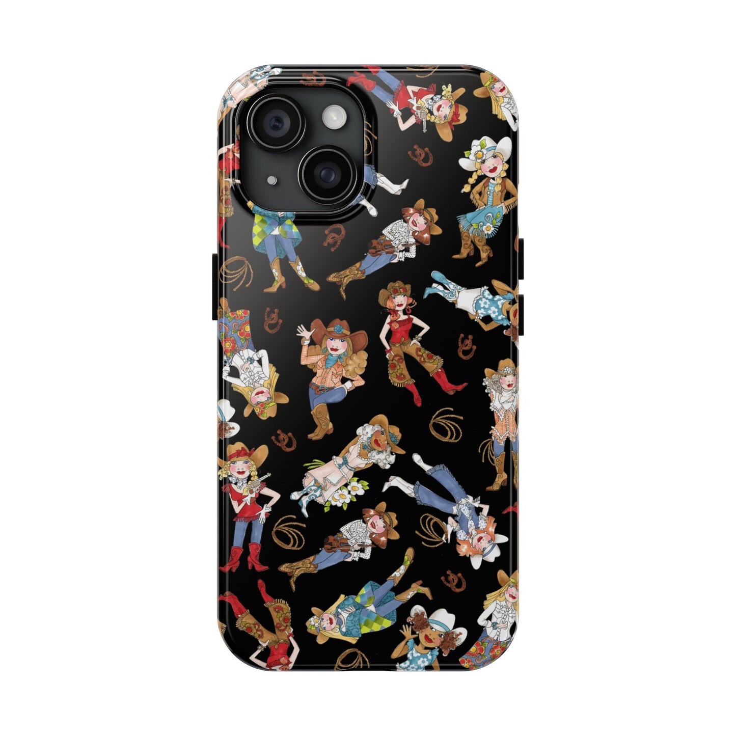 Tossed Cowgirls Black Phone Case