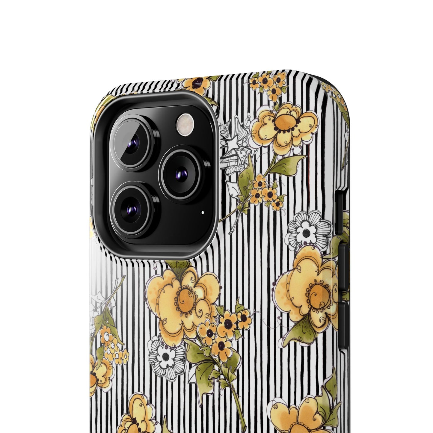Bee Floral White / Black Phone Case
