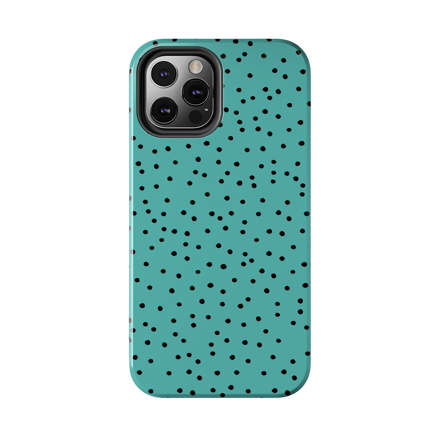 Dinky Dots Turquoise / Black Phone Case