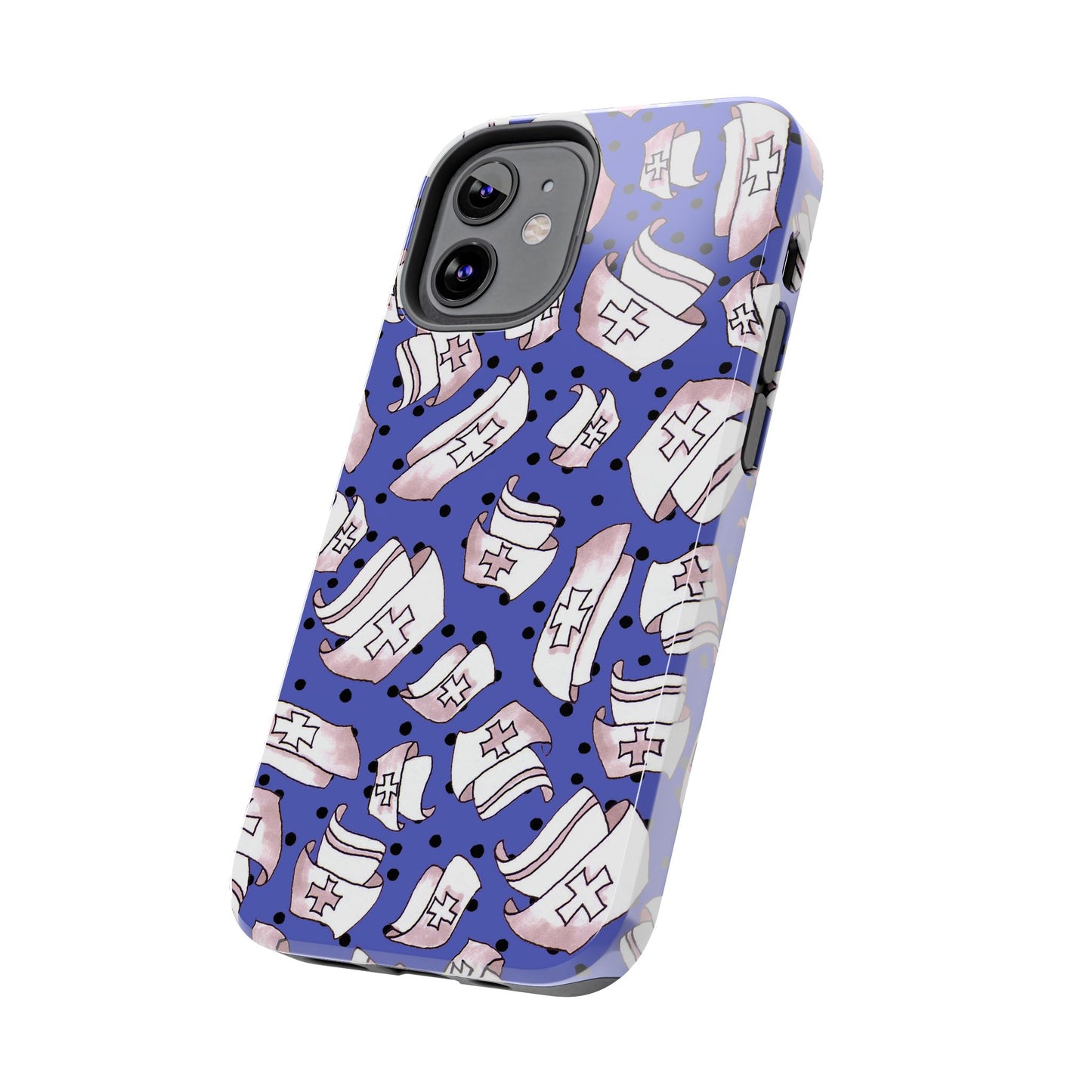 Med Hats Blue / Black Phone Case