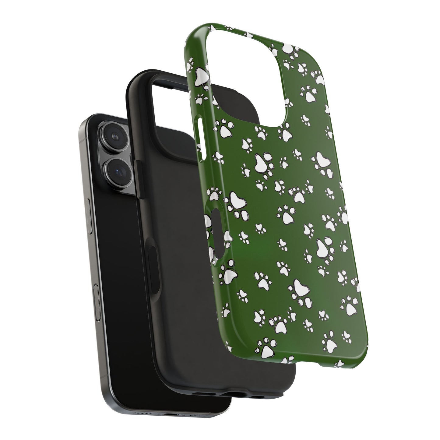 Paw Flakes Green Phone Case