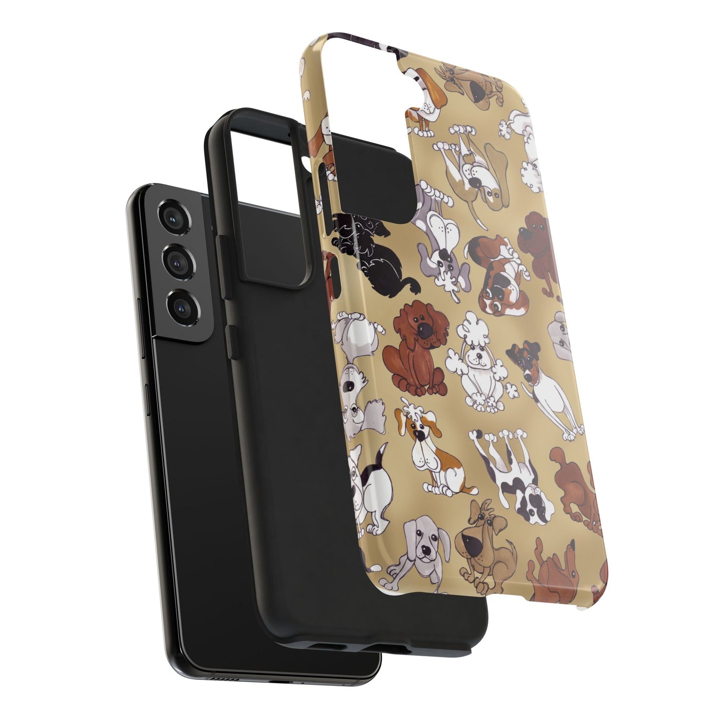 Tossed Doggies Tan Phone Case