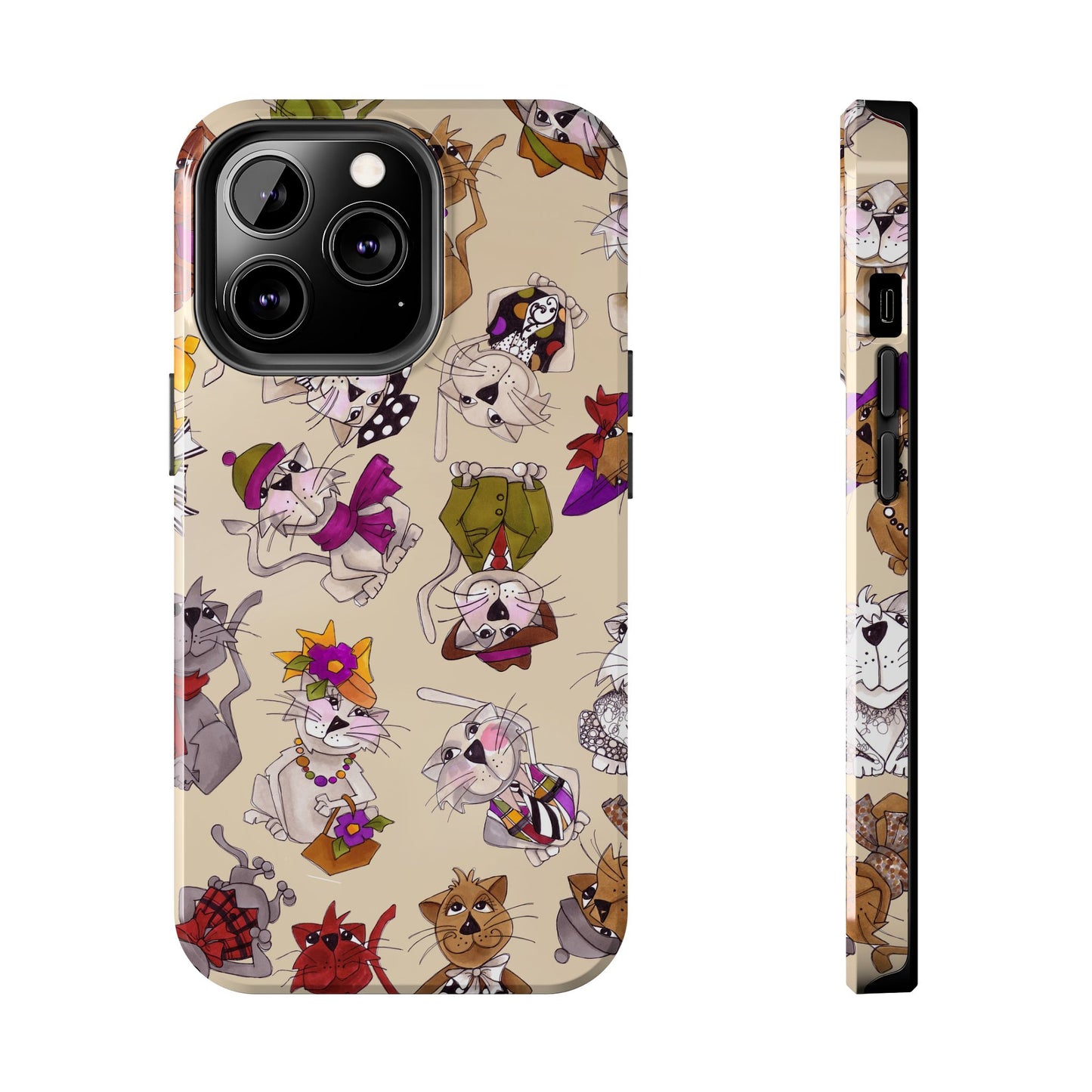 Spice Cats Tossed Muslin Phone Case