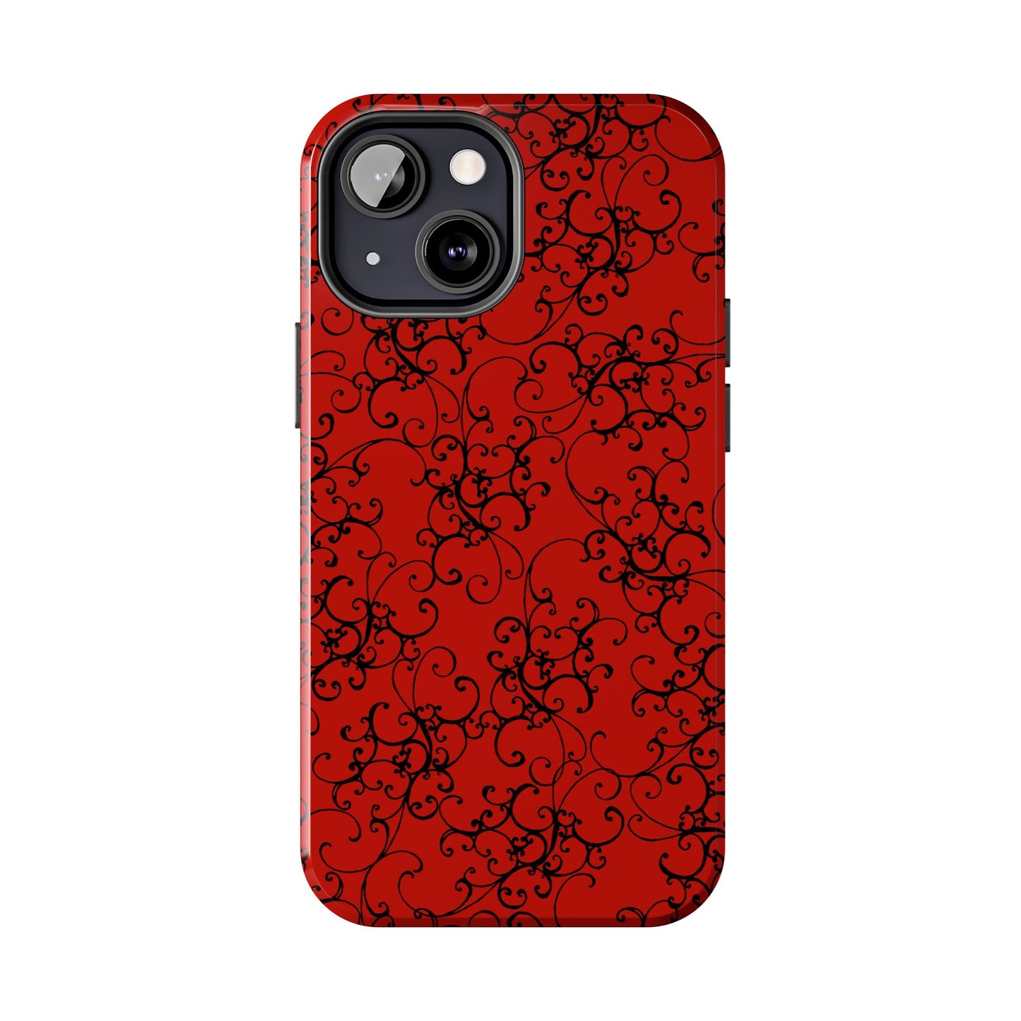 Elegant Scroll Red / Black Phone Case