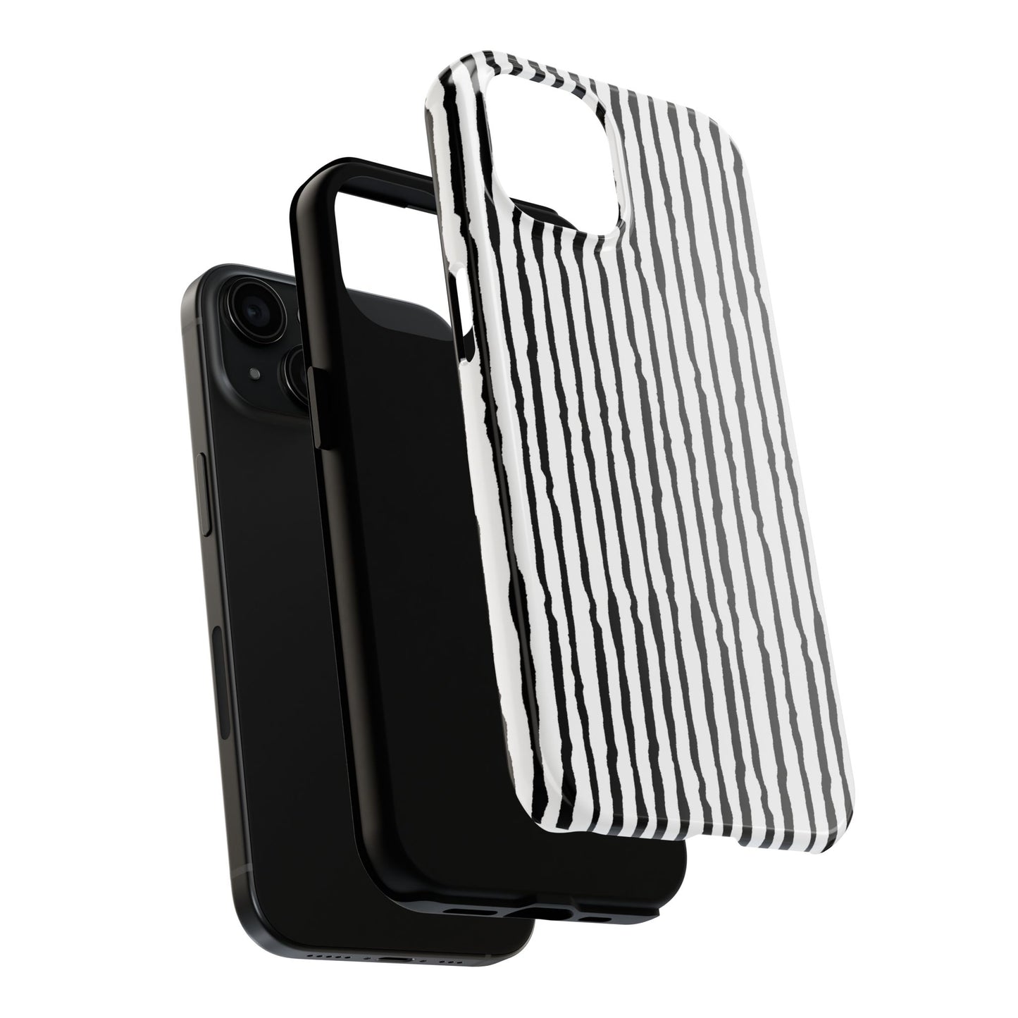 Sorta Stripe White / Black Phone Case