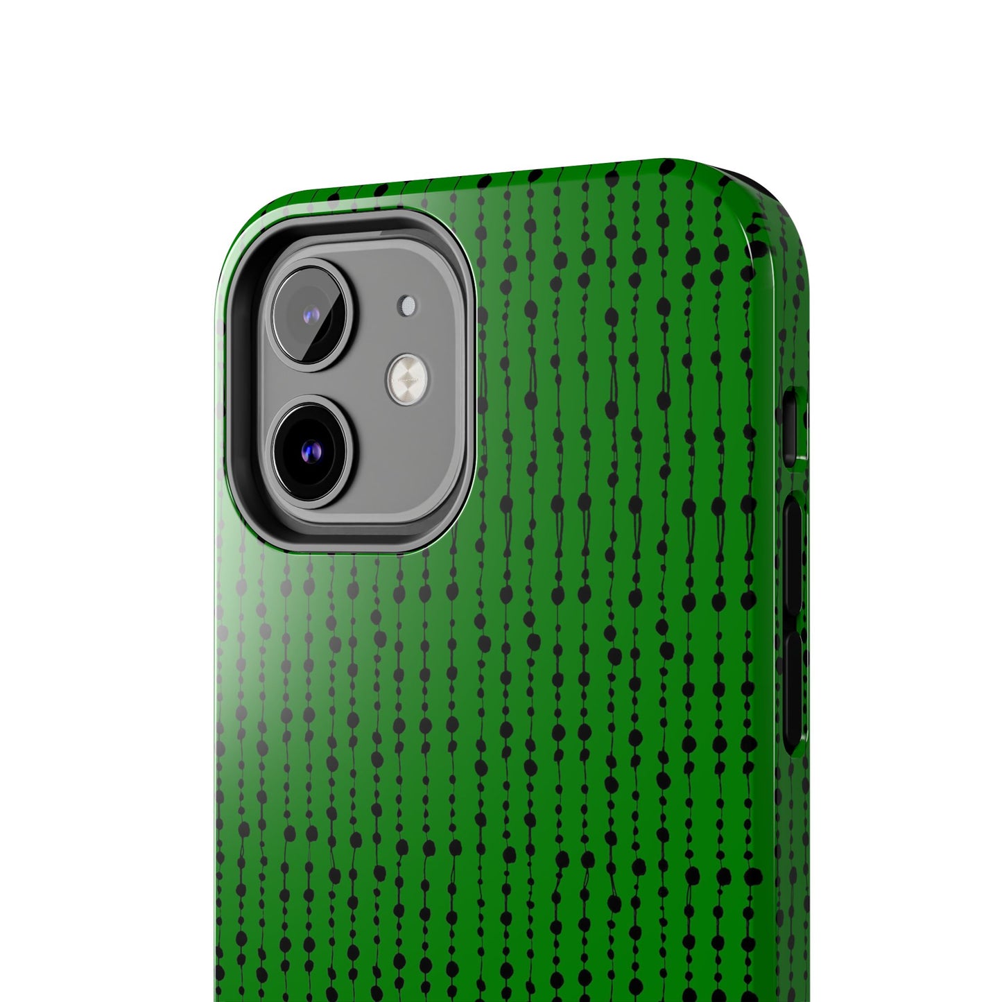 Beaded Curtain Green / Black Phone Case