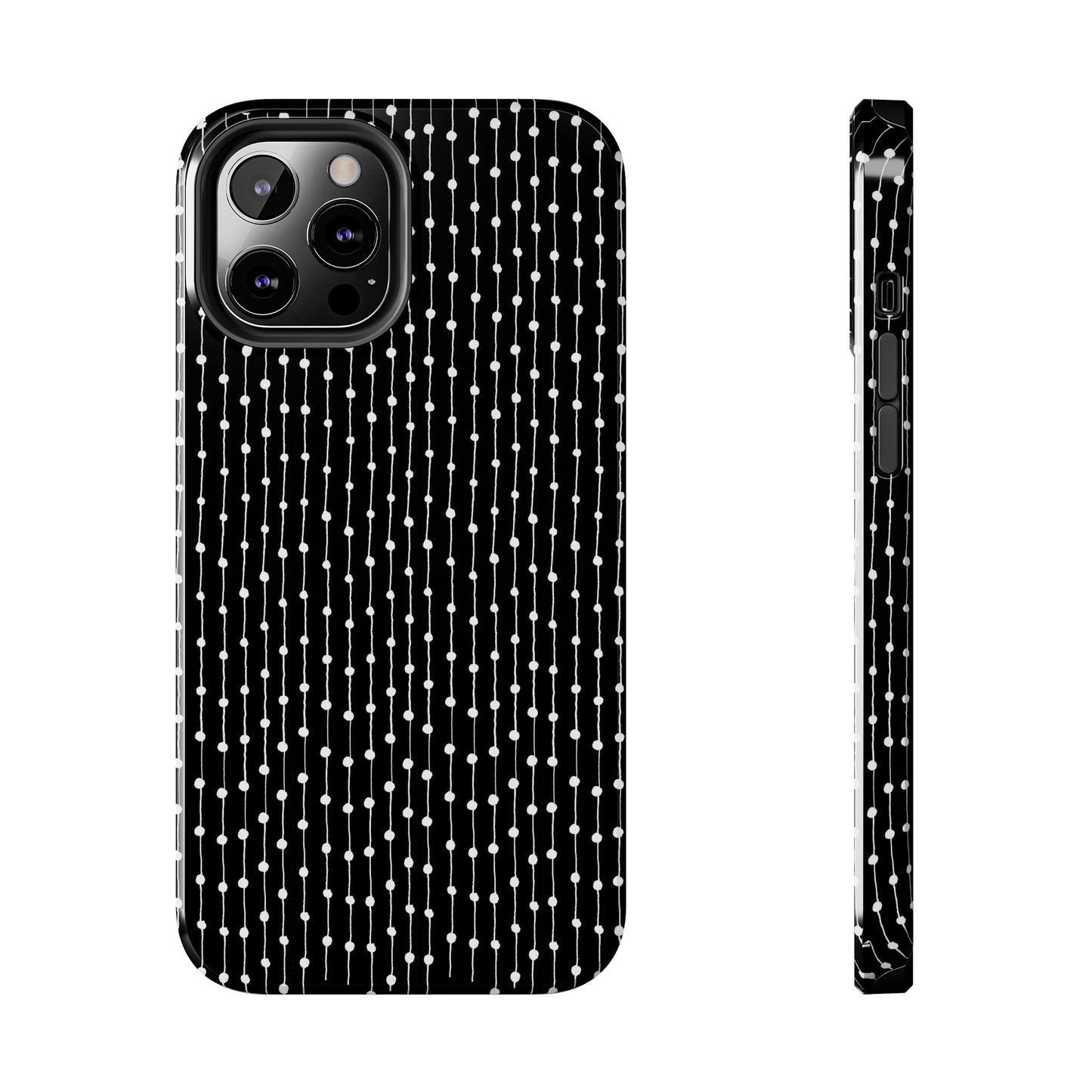 Pin Stripe Black / White Phone Case