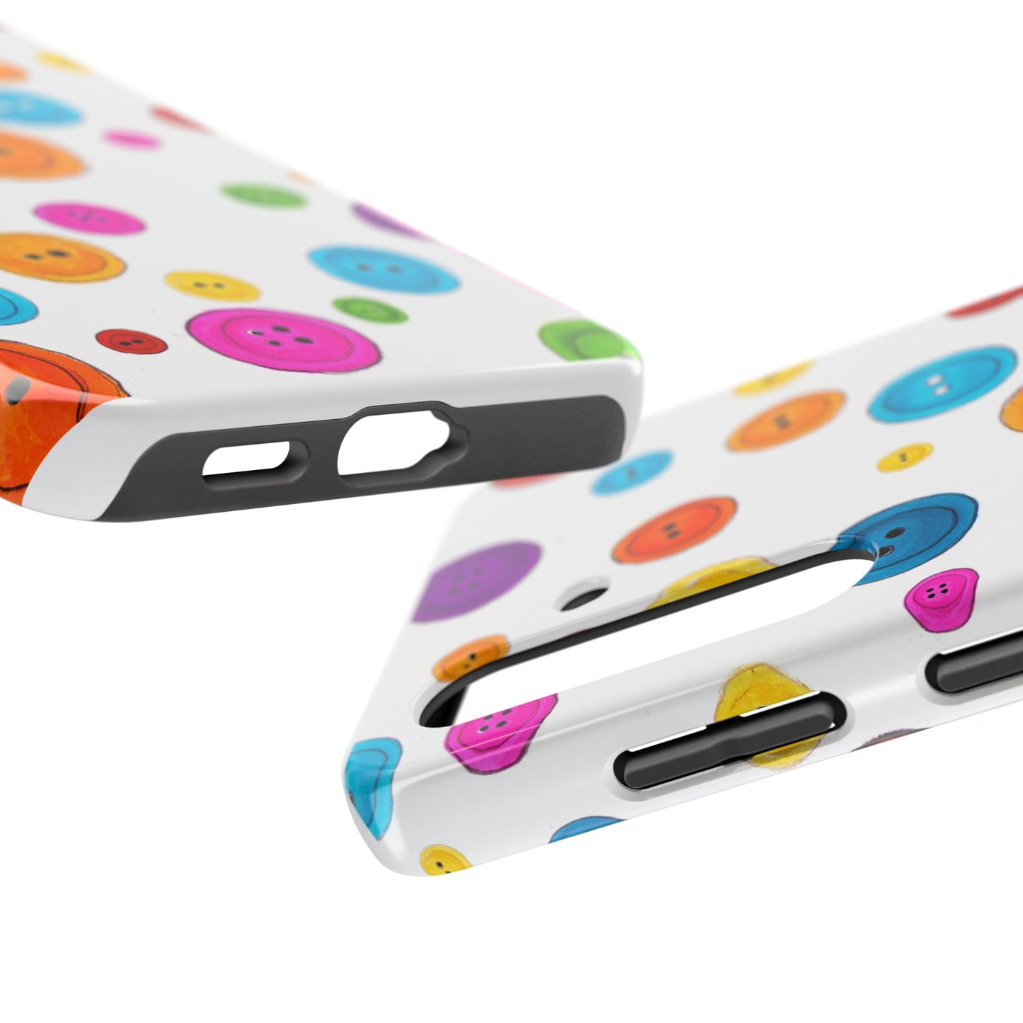 Button Dots White Phone Case