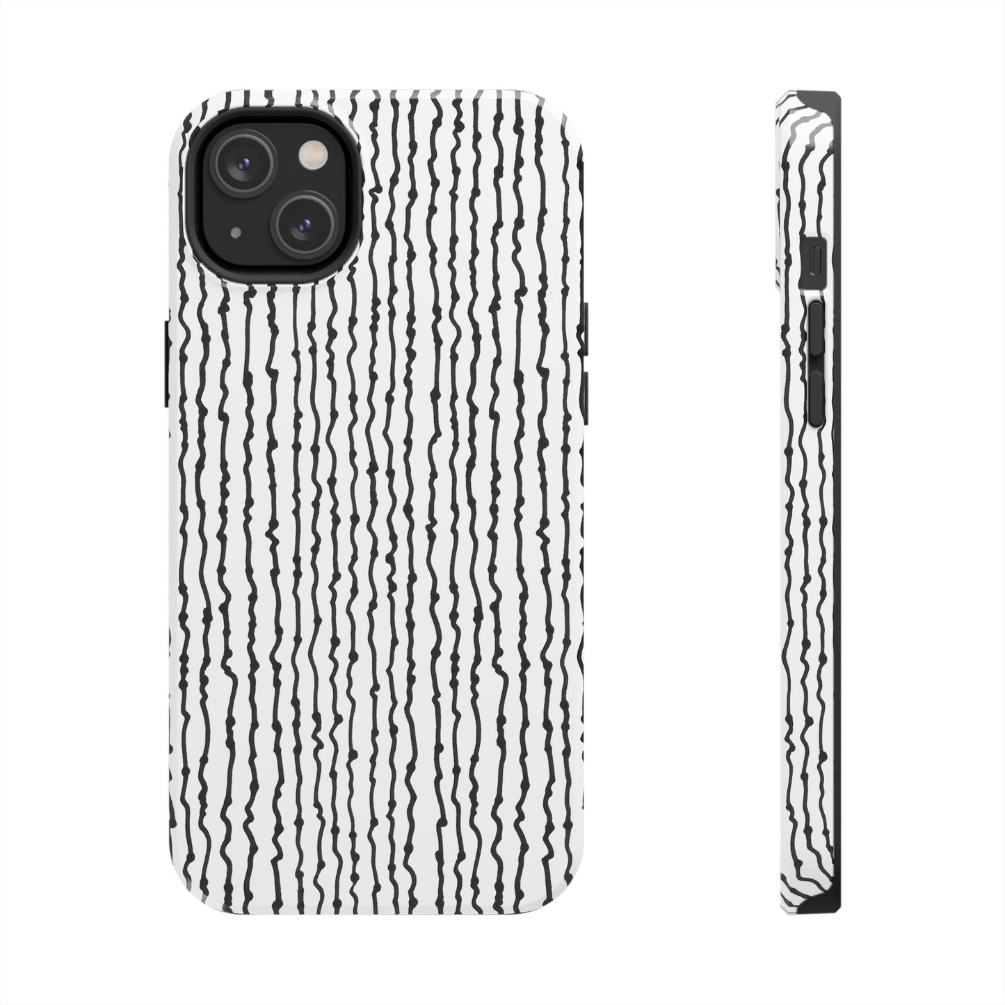 Faux Seersucker White / Black Phone Case