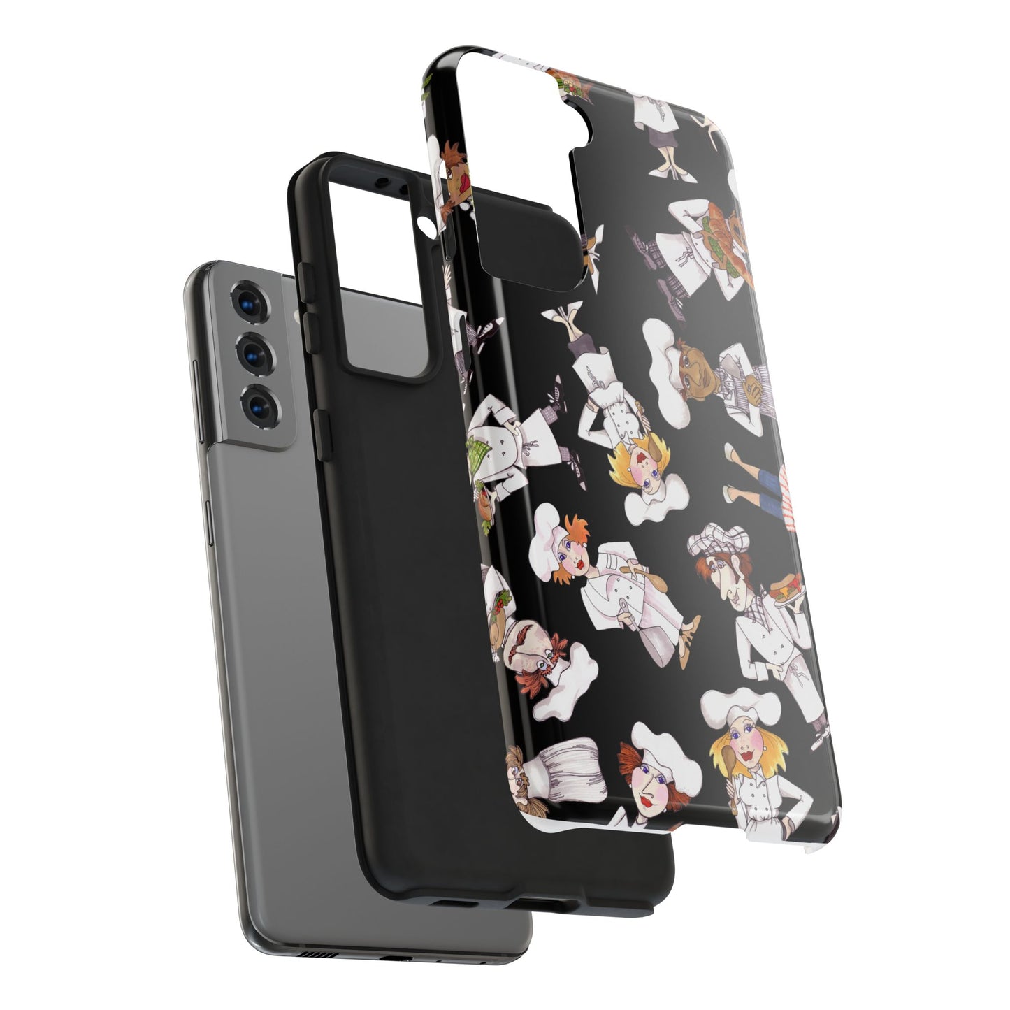 Tossed Chefs Black Phone Case