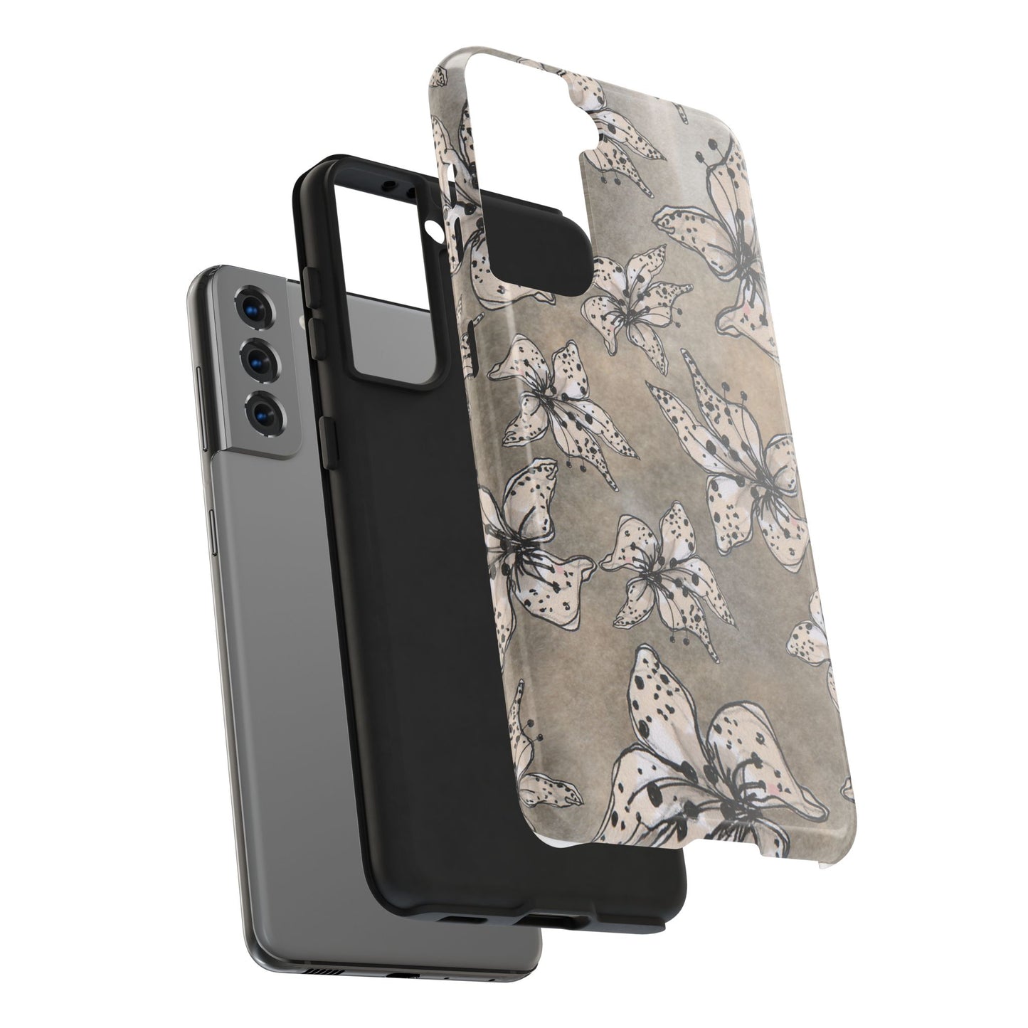 Spotted Lilies Gray Phone Case
