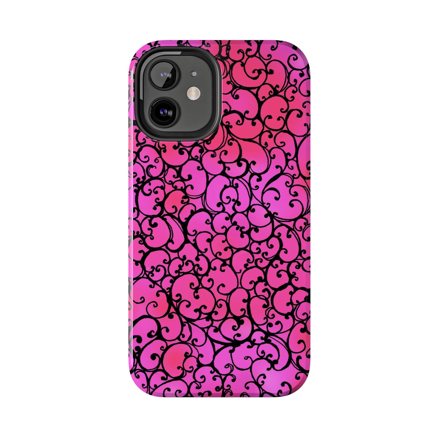 Scrollie Cerise / Black Phone Case