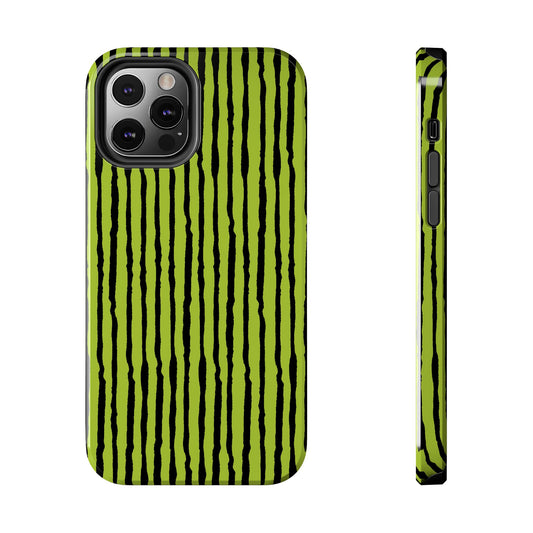 Sorta Stripe Green / Black Phone Case