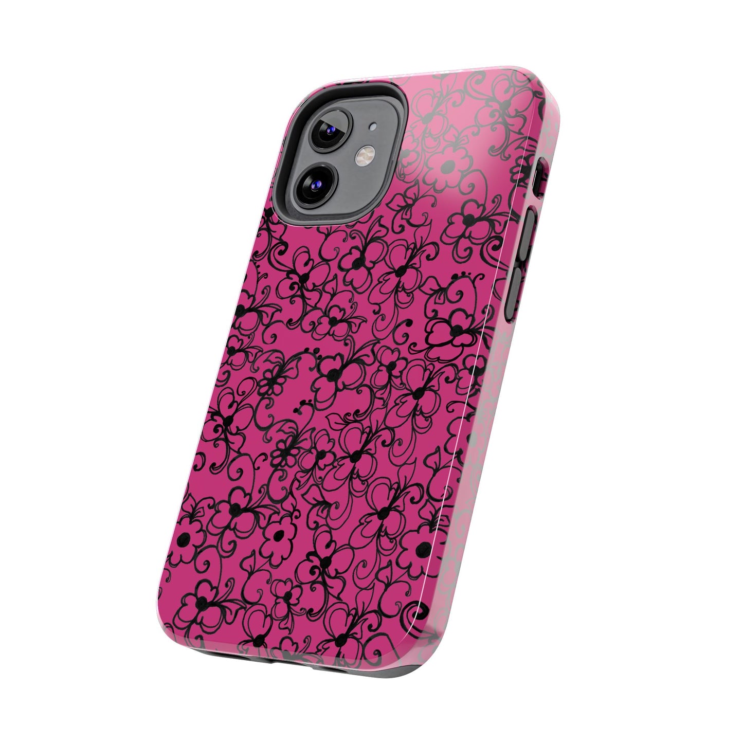Daisy Jungle Pink / Black Phone Case