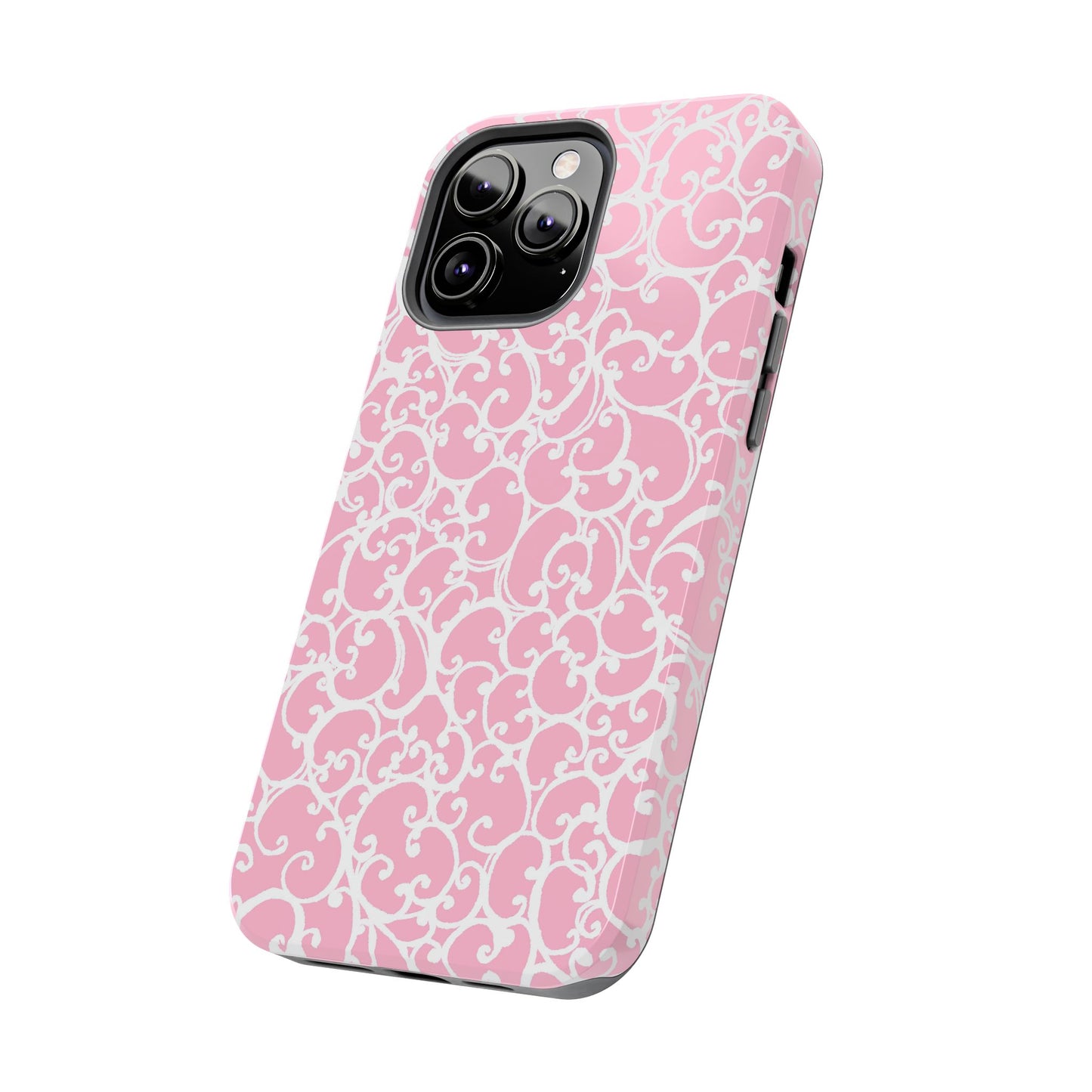 Scrollie Pink / White Phone Case