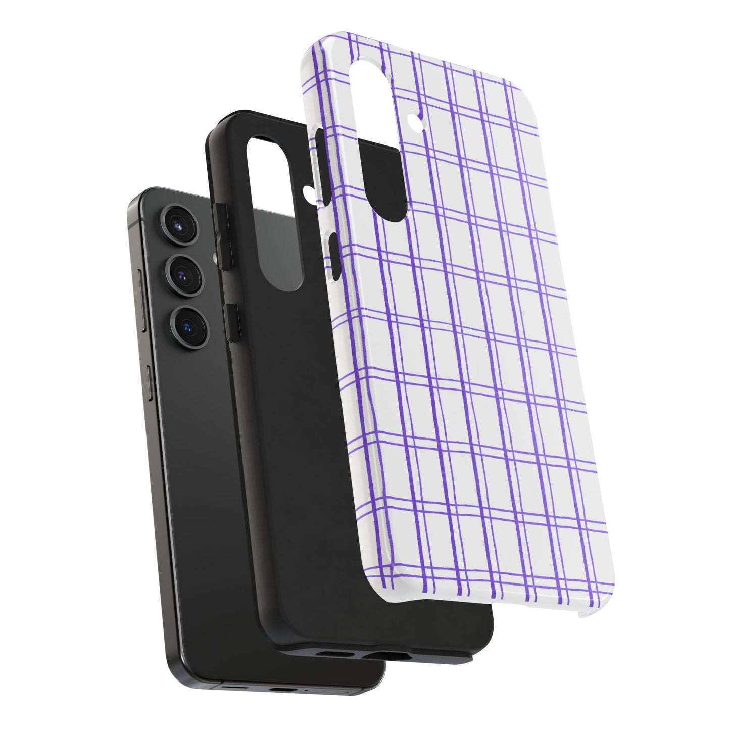 Little Plaid White / Blue Phone Case