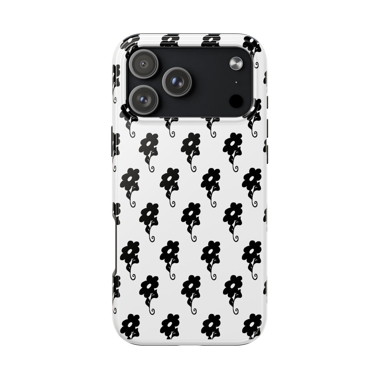 Flowers White / Black Phone Case
