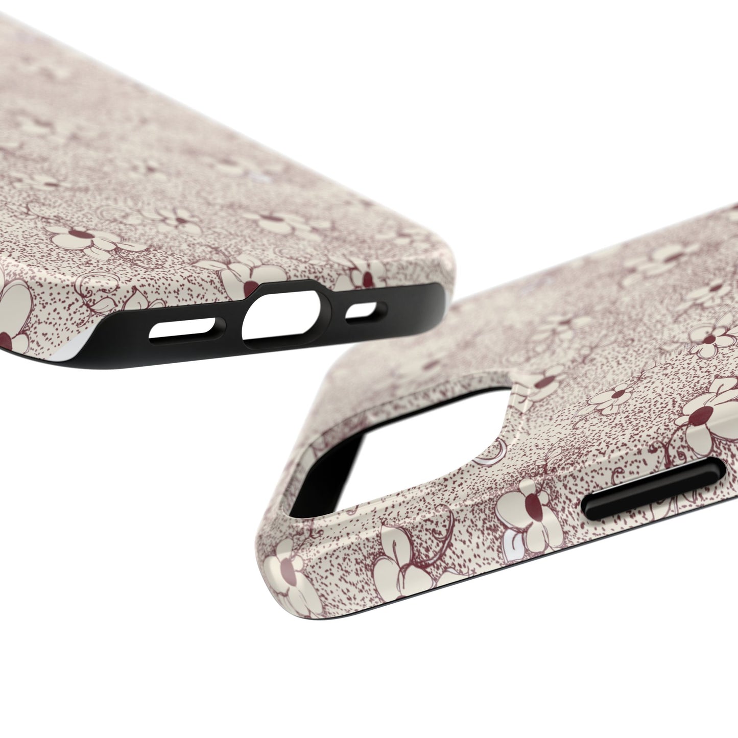 Daisy Flecks Ivory / Red Phone Case