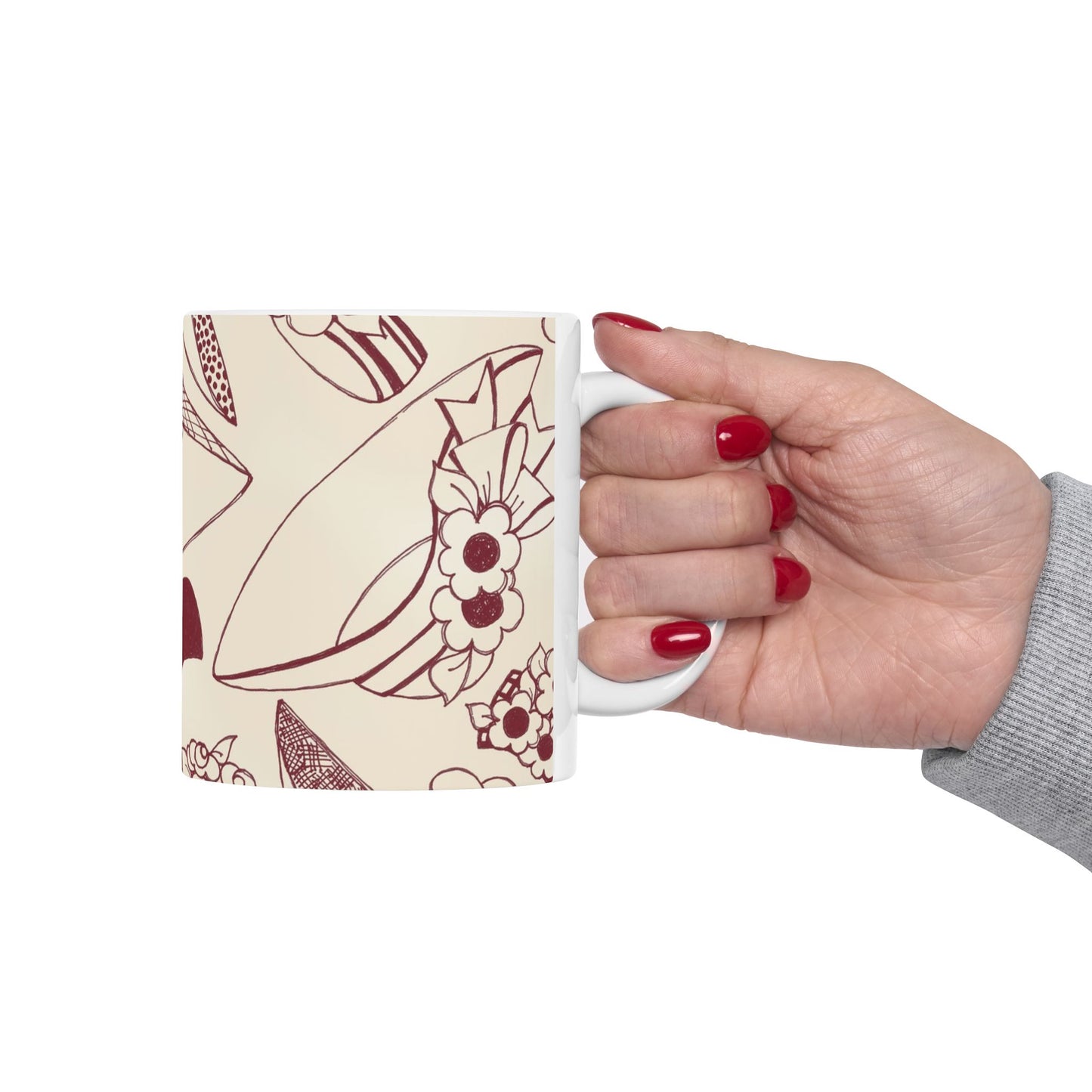 Millinery Ivory / Red Cup