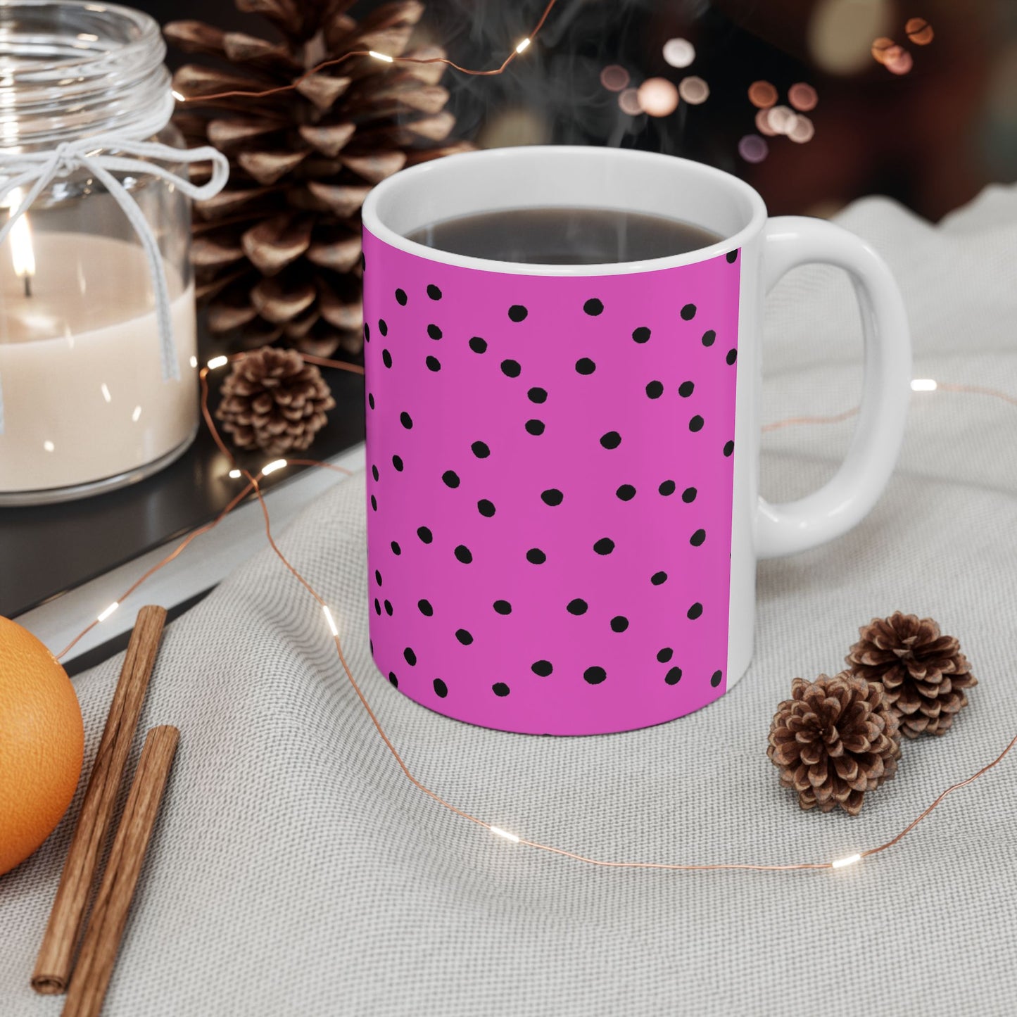 Dinky Dots Cerise / Black Cup