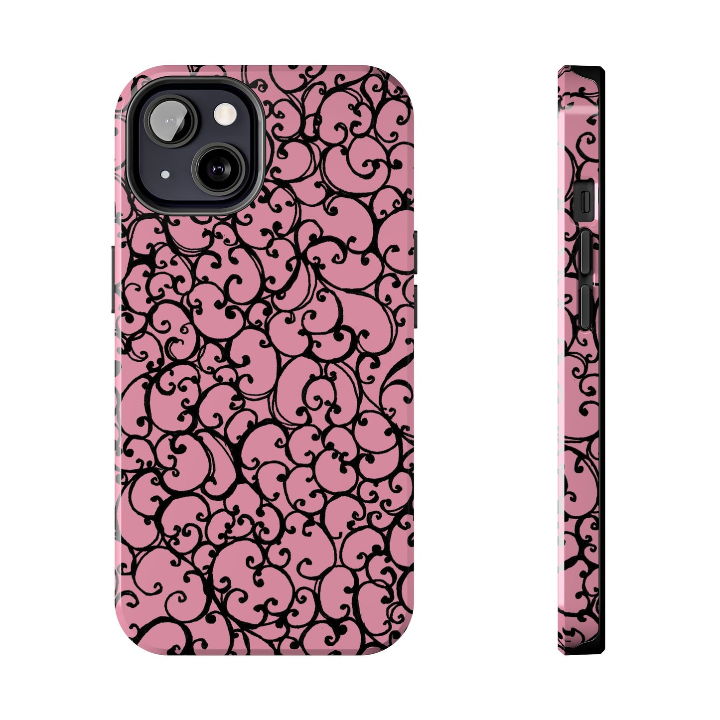 Scrollie Pink / Black Phone Case