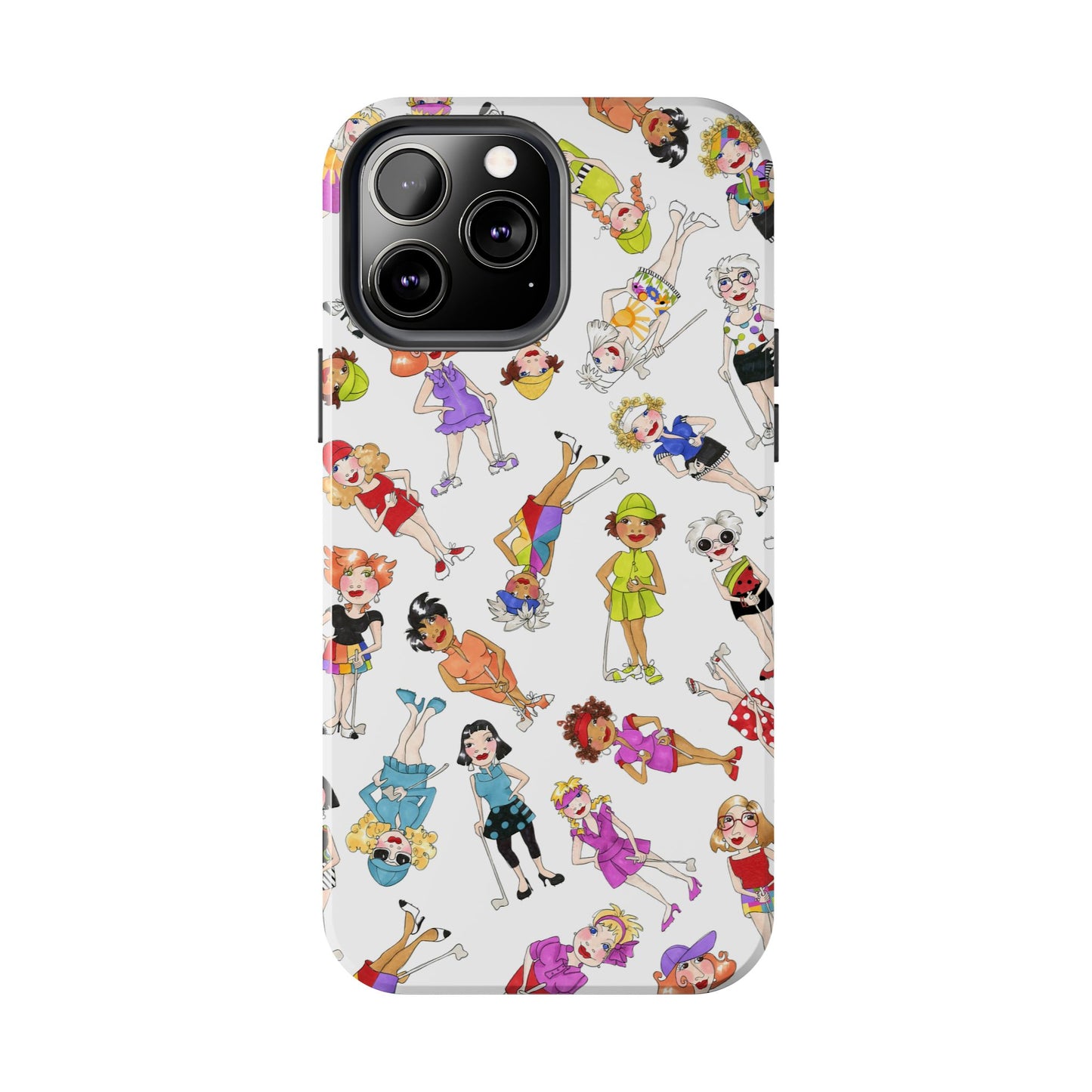 Tossed Golfer Girls White Phone Case