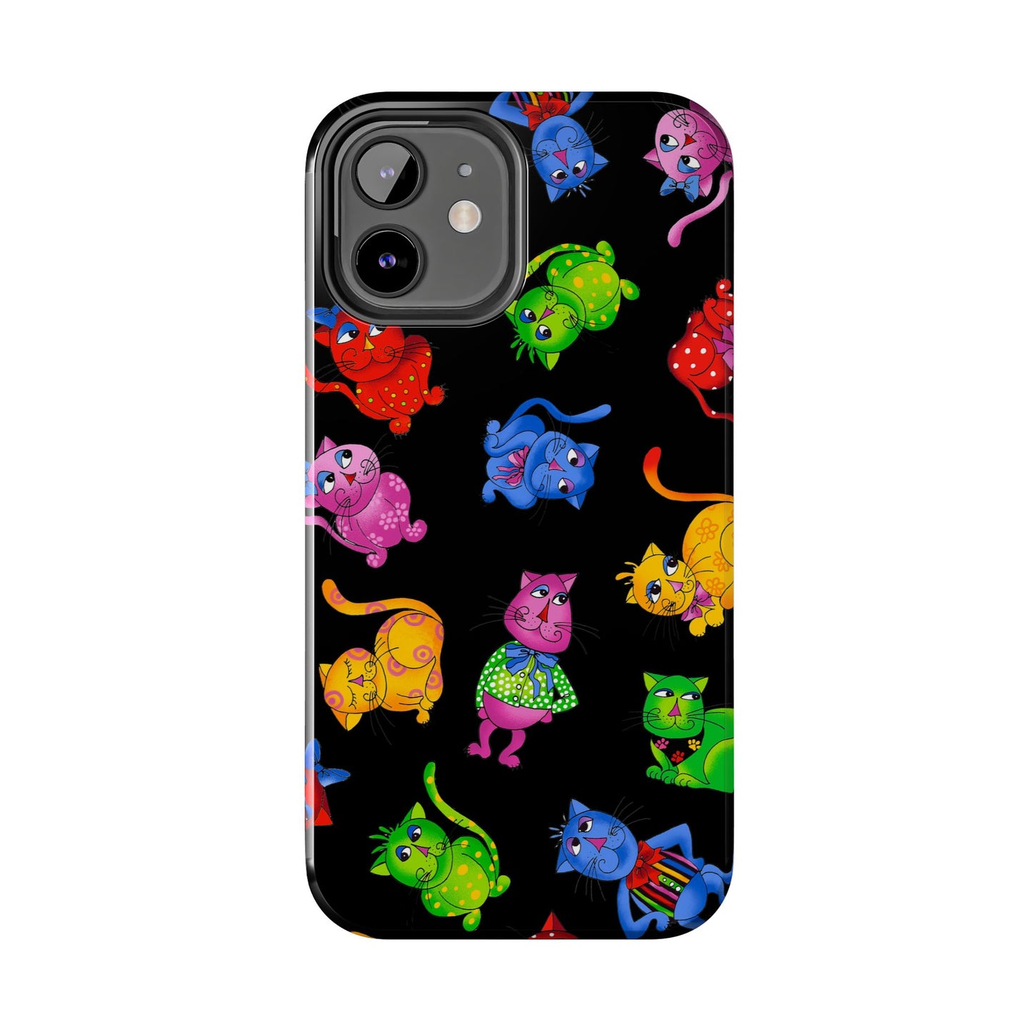 Tossed Cool Cats Black Phone Case