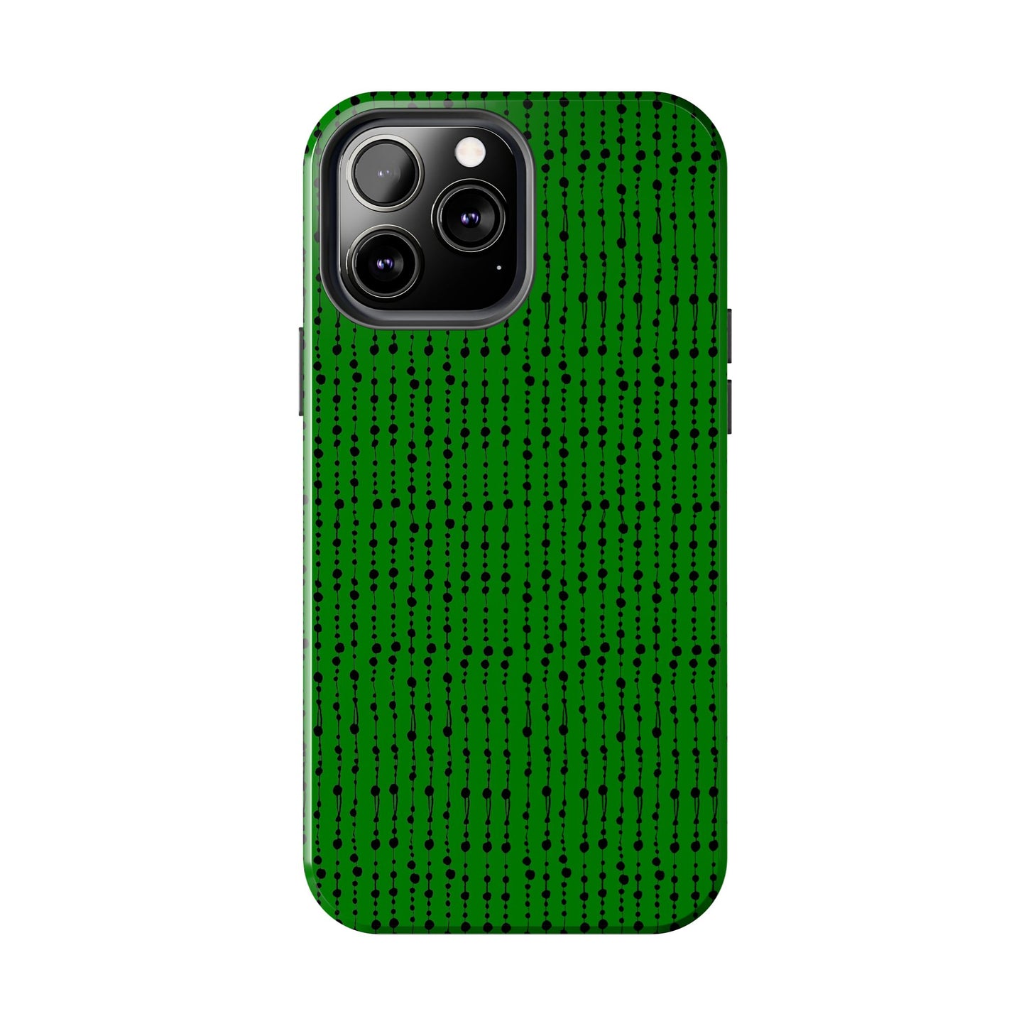 Beaded Curtain Green / Black Phone Case