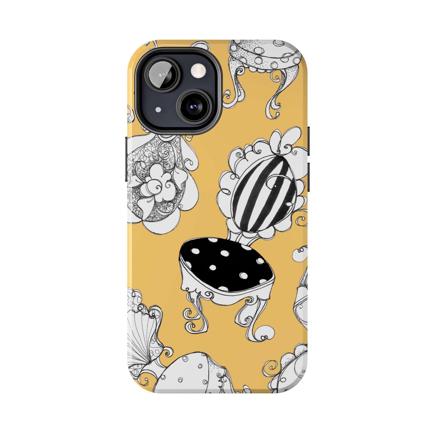 Bistro Chairs Yellow Phone Case