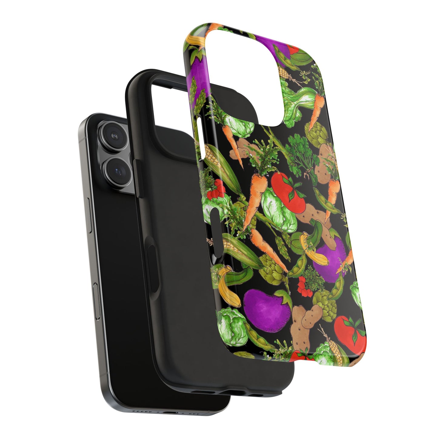 Veggie Jungle Black Phone Case