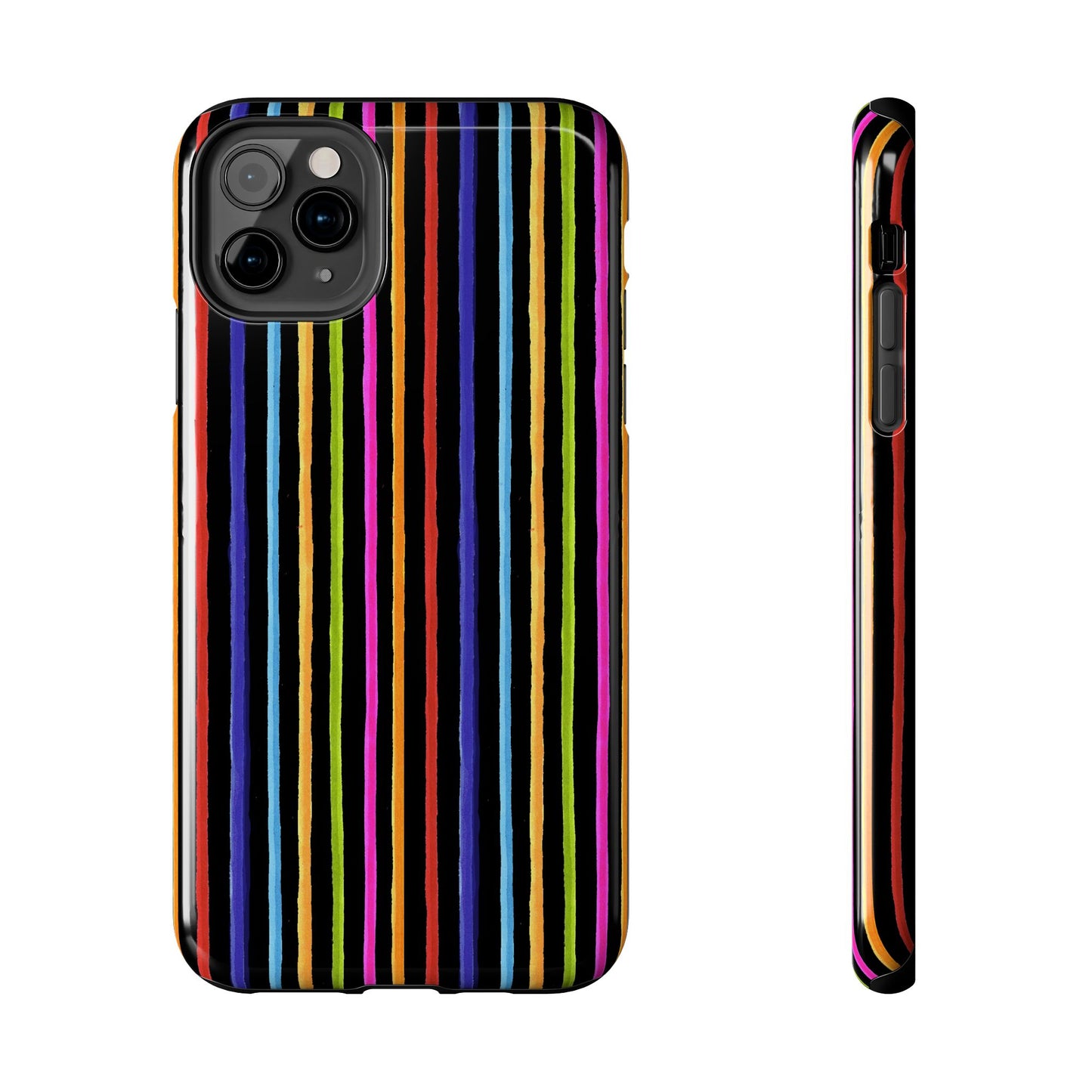 Happy Stripe Black Phone Case