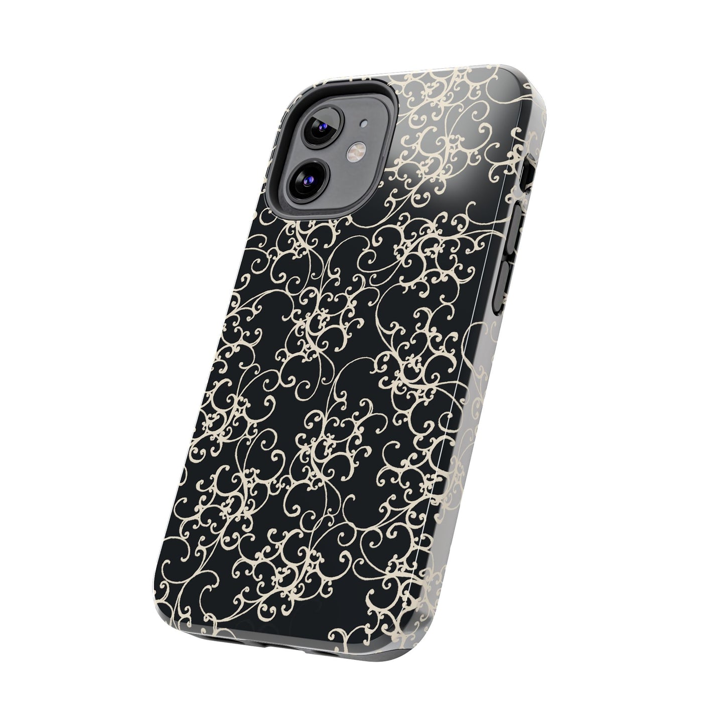 Elegant Scroll Black / Ivory Phone Case