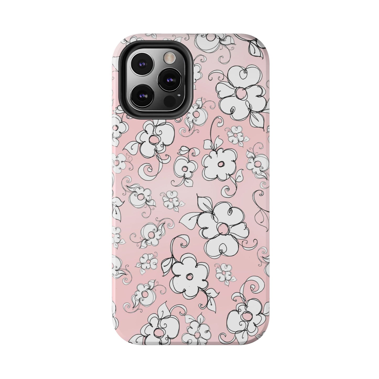 Lady Flowers Pink Sky Phone Case