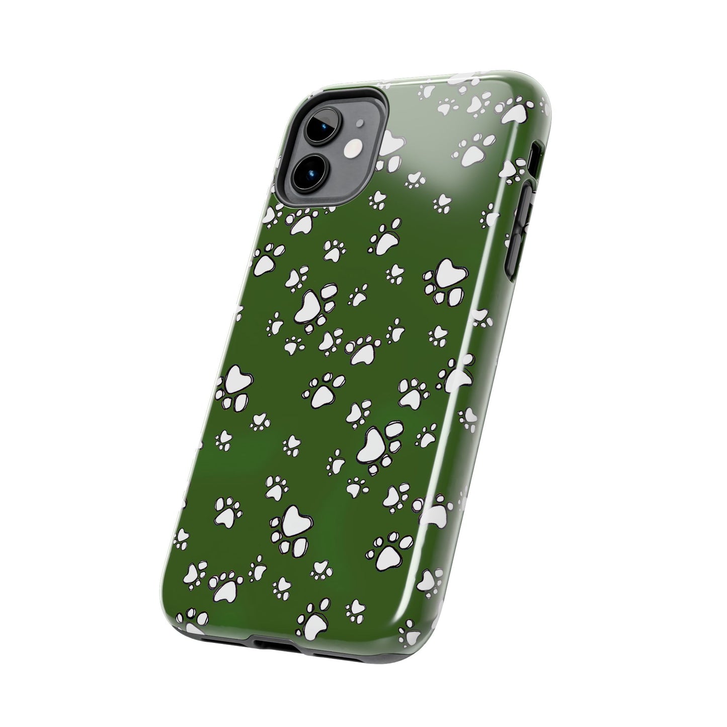 Paw Flakes Green Phone Case