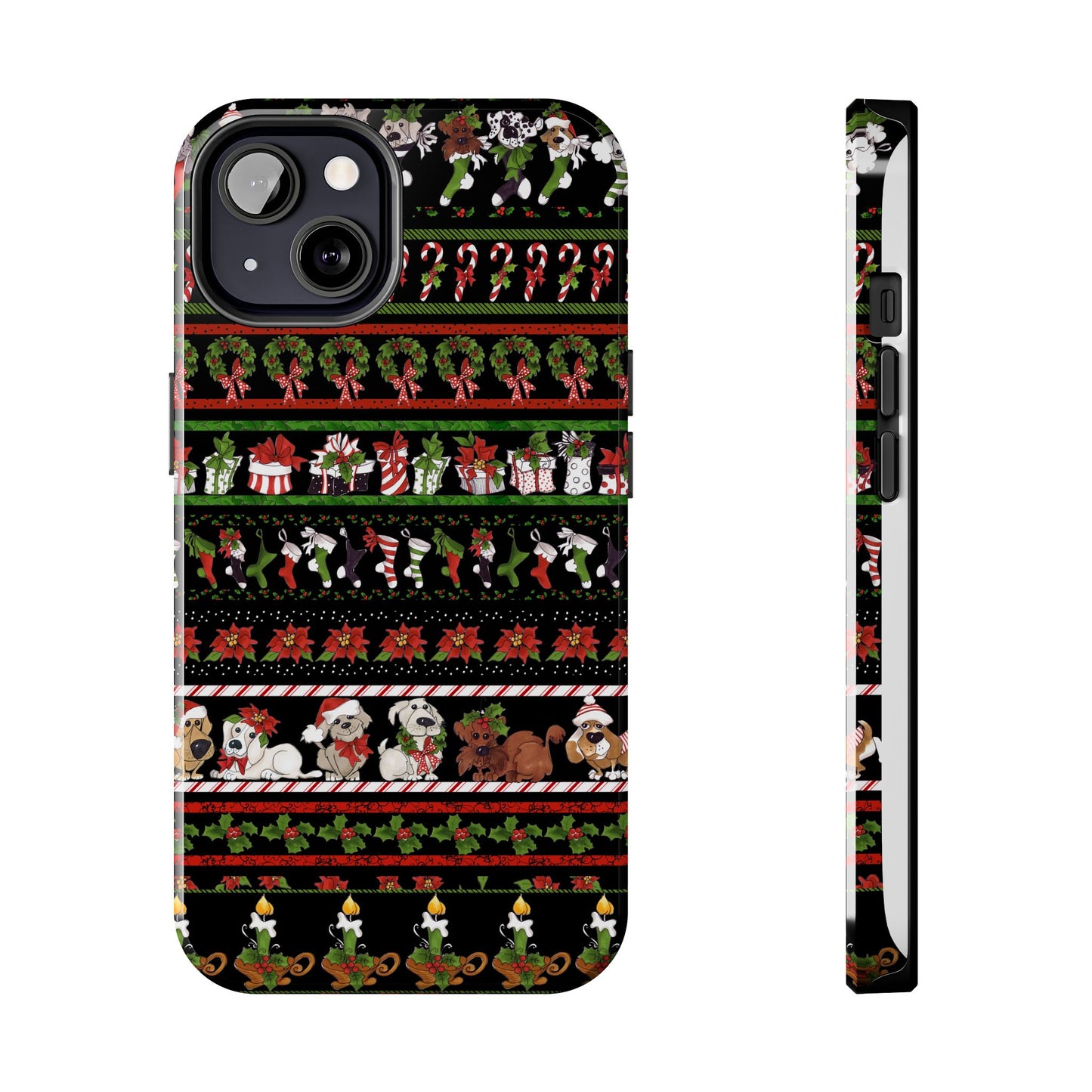 Holiday Borders Black Phone Case