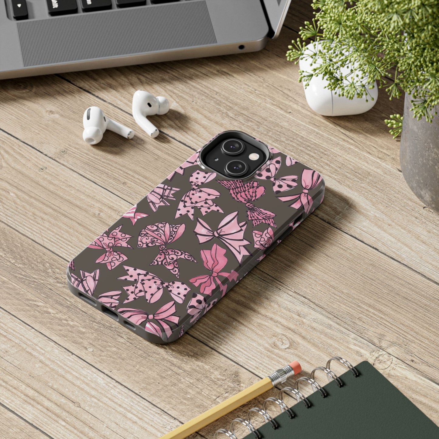 Blushing Bows Mocha Phone Case