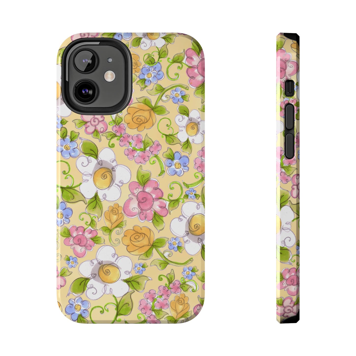 Flower Frolic Yellow Phone Case