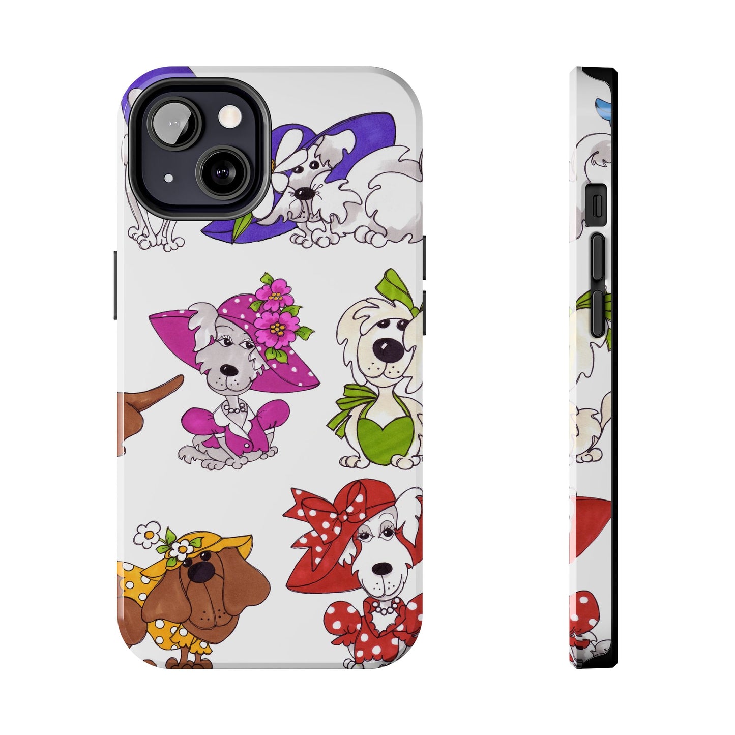 Fancy Dog Line Up White Phone Case