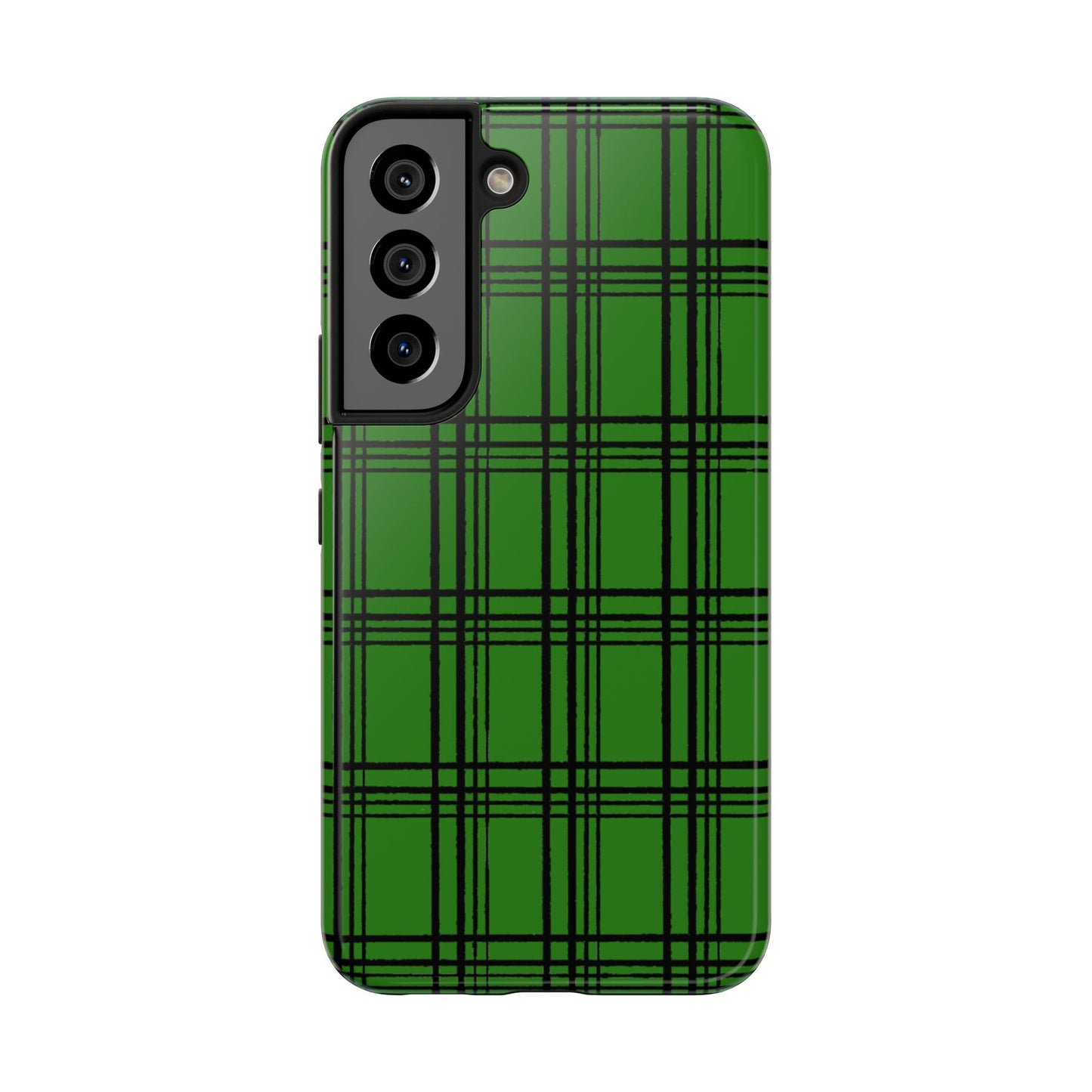 Glad Plaid Green / Black Phone Case
