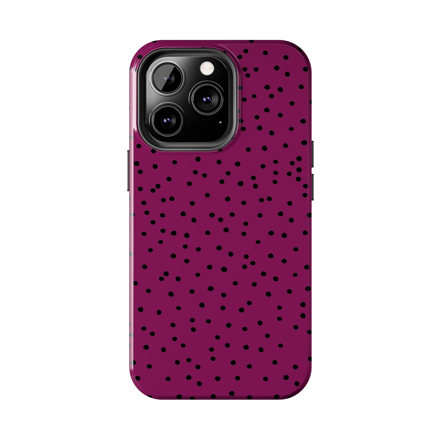 Dinky Dots Burgundy / Black Phone Case